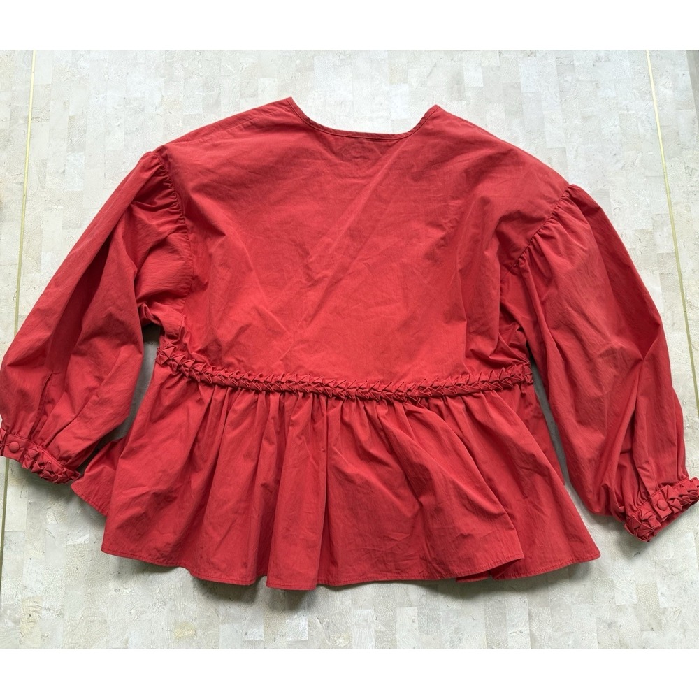 Rhode Red Arya Cotton Peplum V Neck Peasant Designer Top Sz M NWOT $325 - Picture 9 of 9